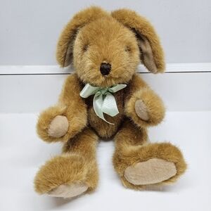 VINTAGE Playful Plush Toy by Chrisha Super Soft Brown Rabbit Easter Bunny 1988